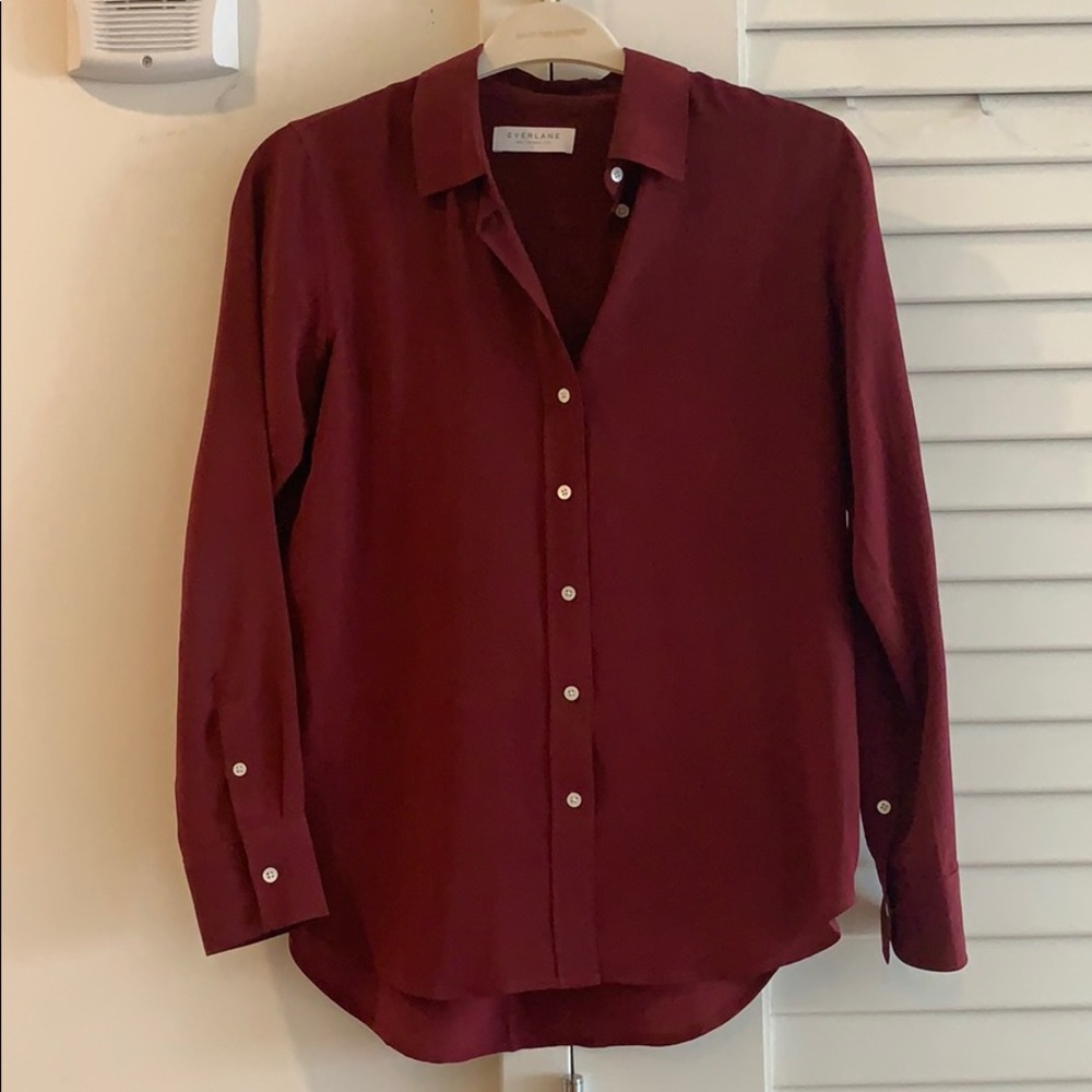 The Relaxed Silk Shirt - Burgundy